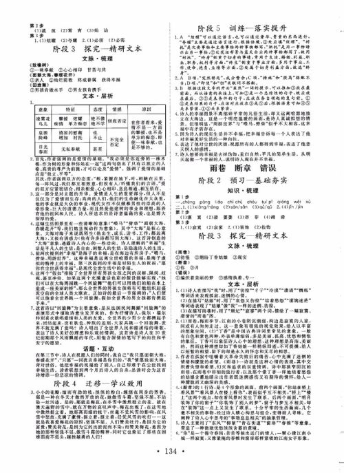 2018年高中新课程同步核心辅导非常学案语文必修1苏教版参考答案 2018年高中新课程同步核心辅导非常学案语文必修1苏教版参考答案