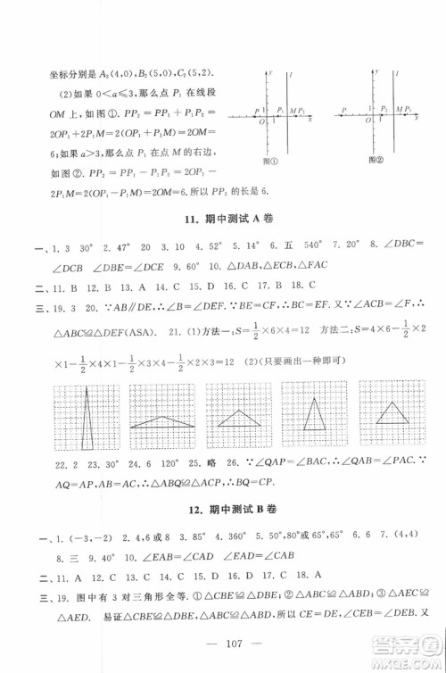 9787212089917启东黄冈大试卷数学八年级上册人教版2018参考答案