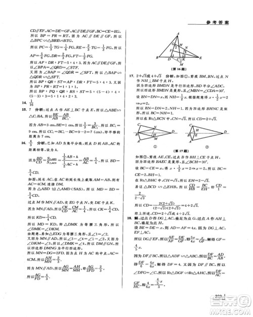 拓展思维探究与应用新体验新思维新方法9年级数学参考答案