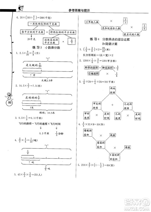 春雨教育2018秋小学数学应用题解题高手六年级上册RMJY人教版参考答案