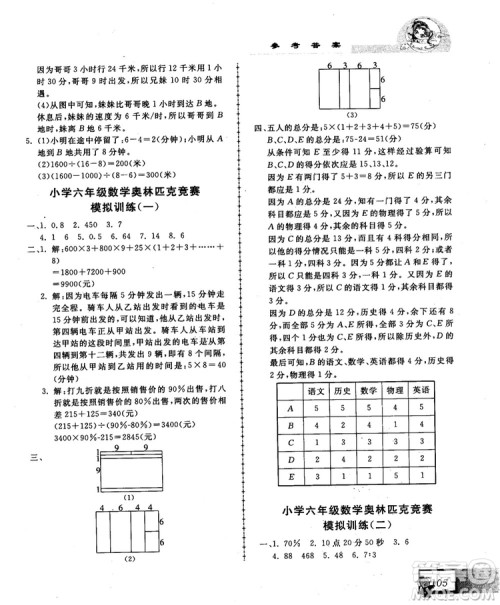 2018版中国华罗庚学校数学课本练习与验收6年级参考答案