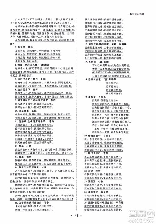 甘肃教育出版社2019课堂新坐标高三一轮总复习语文参考答案 甘肃教育出版社2019课堂新坐标高三一轮总复习语文参考答案
