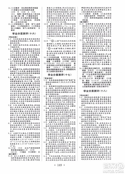 2018-2019课堂新坐标高中同步导学案生物必修3人教版x参考答案 2018-2019课堂新坐标高中同步导学案生物必修3人教版x参考答案