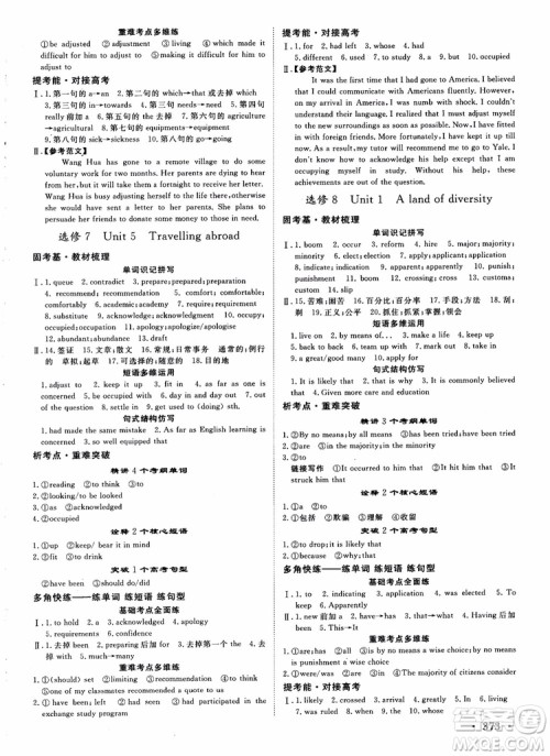 2019英语人教版课堂新坐标高三一轮总复习参考答案