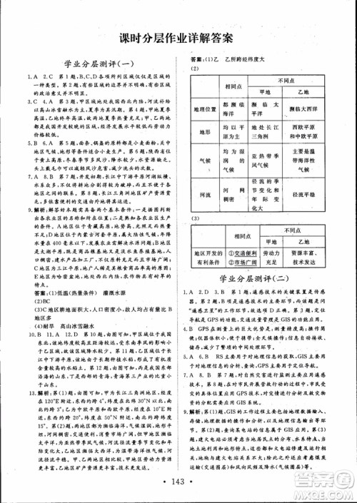 2019课堂新坐标高中同步导学案地理必修3人教版参考答案 2019课堂新坐标高中同步导学案地理必修3人教版参考答案