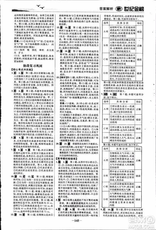 世纪金榜人教版地理必修1课时单元金银卷2018年参考答案 世纪金榜人教版地理必修1课时单元金银卷2018年参考答案
