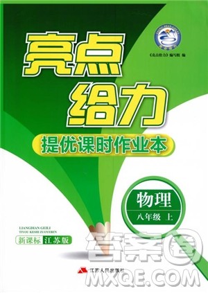 2018年亮点给力课时提优作业本物理八年级上江苏版参考答案