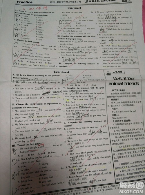 英语辅导报2018上海七年级版第2期答案 英语辅导报2018上海七年级版第2期答案