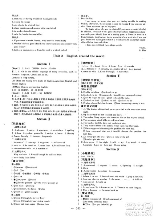 2018-2019版三维设计高中新课标同步课堂英语必修1人教版答案