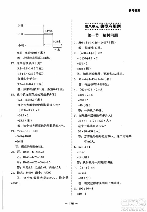 芒果教辅2018小学生数学应用题点拨四年级升级版参考答案 芒果教辅2018小学生数学应用题点拨四年级升级版参考答案