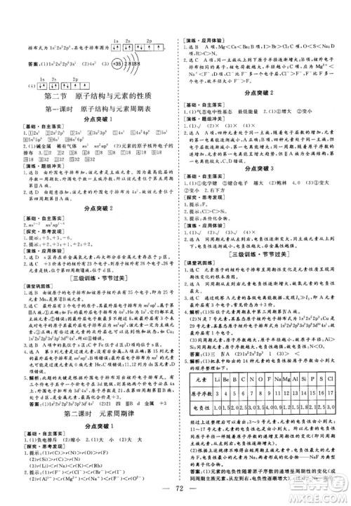 2018—2019版三维设计化学选修3物质结构与性质人教版参考答案 2018—2019版三维设计化学选修3物质结构与性质人教版参考答案