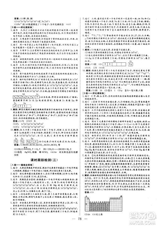 2018—2019版三维设计化学选修3物质结构与性质人教版参考答案 2018—2019版三维设计化学选修3物质结构与性质人教版参考答案