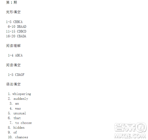 学英语报2018外研高二基础第1期答案 学英语报2018外研高二基础第1期答案