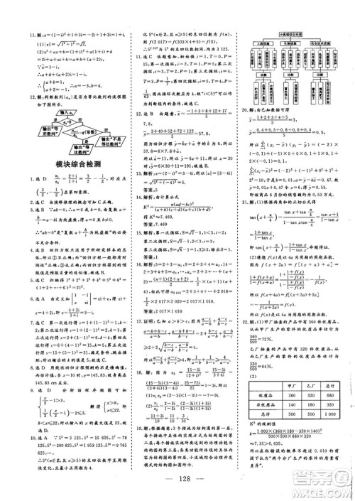 2018-2019版三维设计数学选修1-2人教A版参考答案