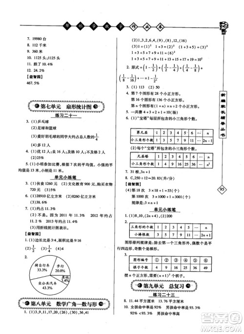 2018年帮你学数学作业本小学六年级上配合国家新课程答案