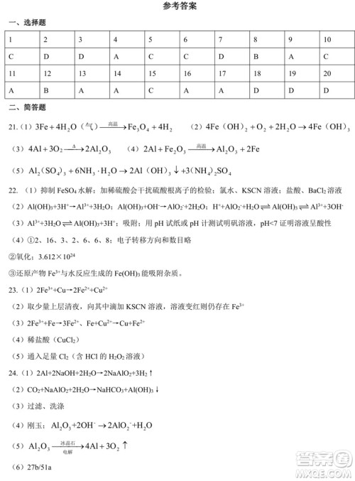 2018-2019学年第一学期上大附中第一次诊断性考试高二化学A卷试题及答案