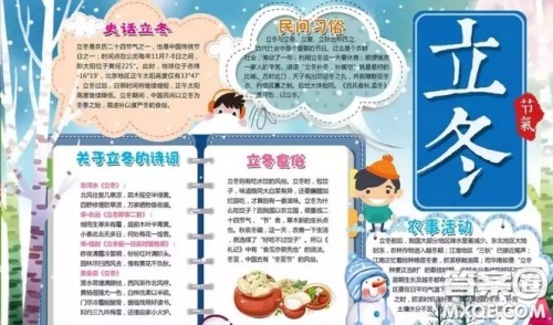2018立冬手抄报图片 2018立冬手抄报 2018立冬手抄报图片 2018立冬手抄报