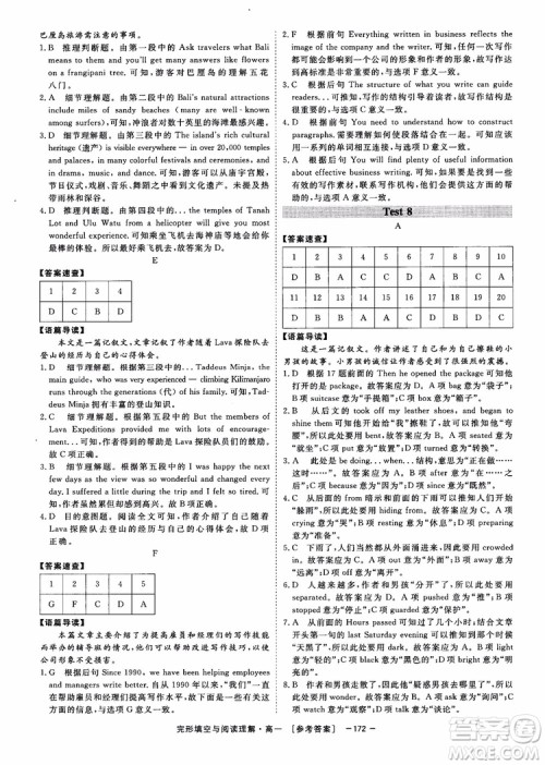 唐人英语2018顶尖训练完形填空与阅读理解160篇高一参考答案 唐人英语2018顶尖训练完形填空与阅读理解160篇高一参考答案