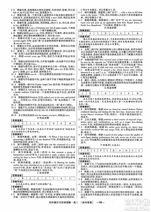 唐人英语2018顶尖训练高二完形填空与阅读理解160篇参考答案