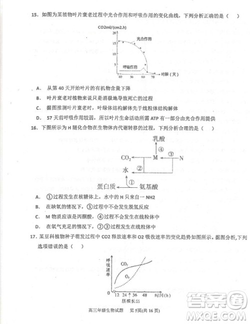 2019届河北省衡水中学高三上学期三调考试历史试题及答案