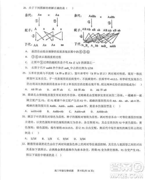 2019届河北省衡水中学高三上学期三调考试历史试题及答案 2019届河北省衡水中学高三上学期三调考试历史试题及答案