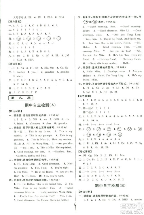 2018秋亮点给力周末优化设计大试卷英语三年级上册新课标江苏版答案 2018秋亮点给力周末优化设计大试卷英语三年级上册新课标江苏版答案