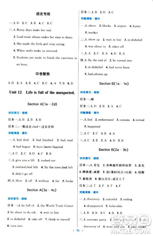 初中同步测控优化设计2018新版九年级英语全一册人教版答案