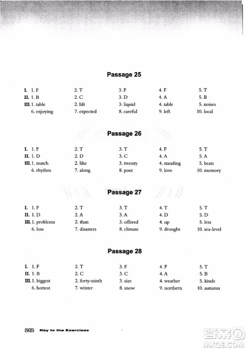 2018年新课标初中英语阅读100篇参考答案 2018年新课标初中英语阅读100篇参考答案