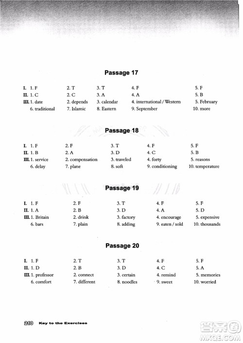 2018年新课标初中英语阅读100篇参考答案 2018年新课标初中英语阅读100篇参考答案