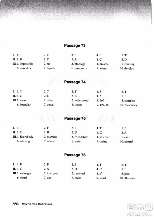 2018年新课标初中英语阅读100篇参考答案 2018年新课标初中英语阅读100篇参考答案