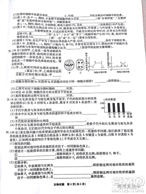 江淮十校2019高三第二次联考理科综合试题及参考答案