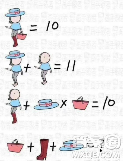 包包帽子靴子人数学题 包包加帽子加靴子等于多少? 包包帽子靴子人数学题 包包加帽子加靴子等于多少?