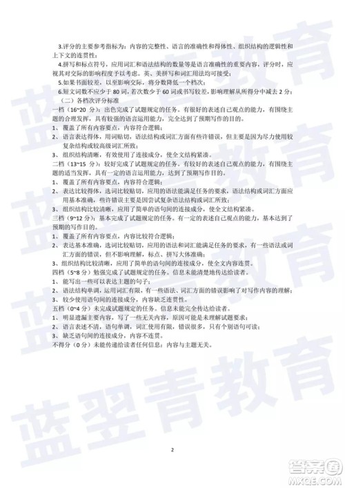 2018—2019学年度名校联盟阶段性学习质量测试题九年级英语试卷及参考答案