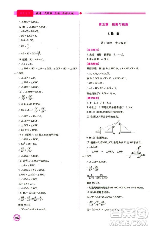 9787561391686绩优学案九年级数学上册北师大版2018答案 9787561391686绩优学案九年级数学上册北师大版2018答案