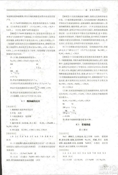 9787536965065绩优学案2018年九年级化学上下册合订本人教版答案