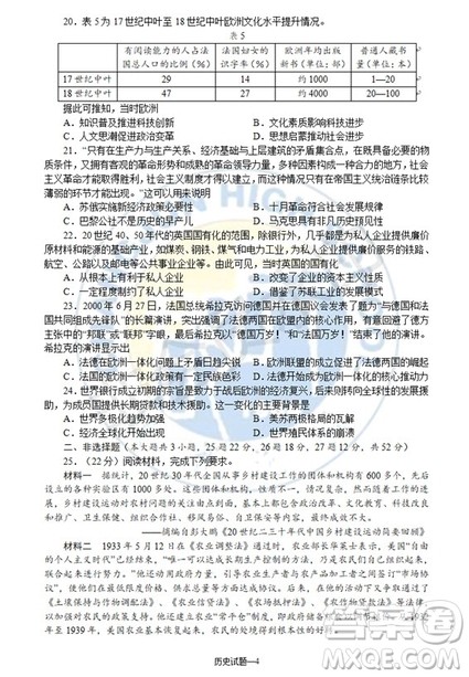 2019届湖南省长沙市长郡中学高三上学期第五次调研考试历史试题答案 2019届湖南省长沙市长郡中学高三上学期第五次调研考试历史试题答案