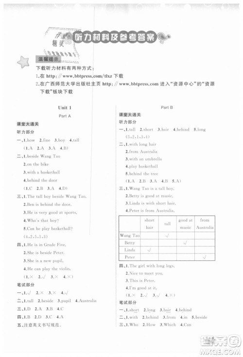 9787549598472新课程学习与测评同步学习2018英语五年级上册福建教育版答案