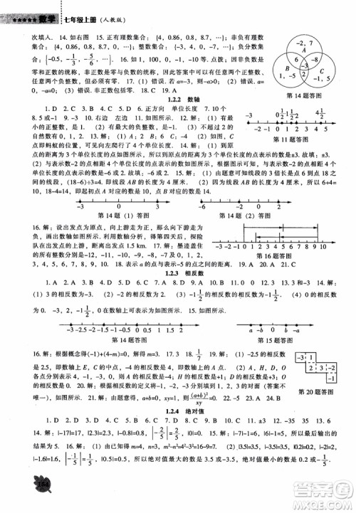9787545130713新课程数学能力培养七年级上册人教版2018参考答案 9787545130713新课程数学能力培养七年级上册人教版2018参考答案
