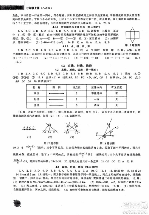 9787545130713新课程数学能力培养七年级上册人教版2018参考答案 9787545130713新课程数学能力培养七年级上册人教版2018参考答案