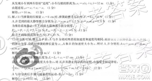 2019届金太阳湖南河北高三11月联考理科综合参考答案 2019届金太阳湖南河北高三11月联考理科综合参考答案