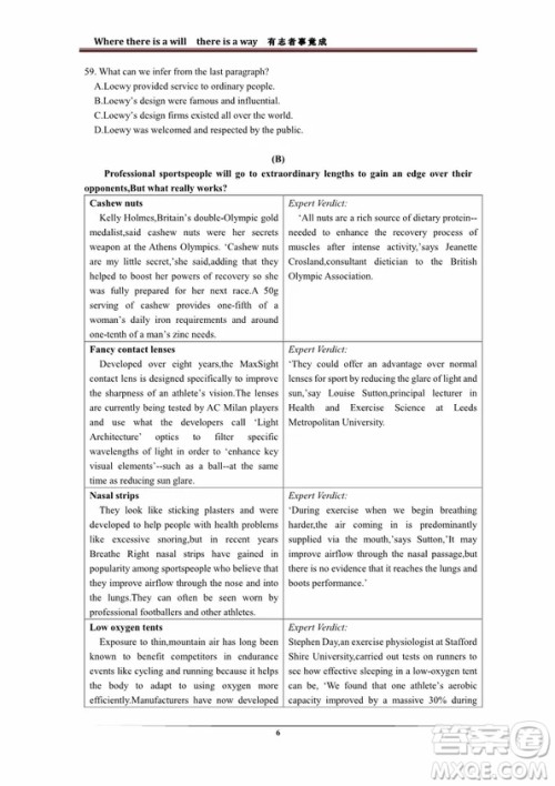 上海市虹口区2018-2019学年复兴中学高三上学期英语期中考试答案 上海市虹口区2018-2019学年复兴中学高三上学期英语期中考试答案