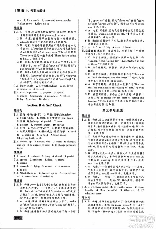 人教版2018九年级英语全一册初中同步学考优化设计参考答案 人教版2018九年级英语全一册初中同步学考优化设计参考答案