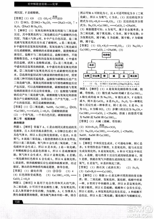 9787121308024学而思初中解题全攻略化学2018参考答案