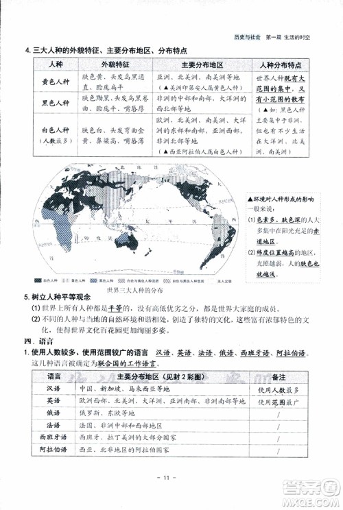 2018杨柳文化历史与社会思想品德中考总复习学习手册考点解读省考点版参考答案