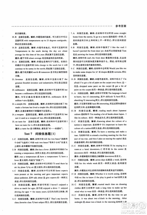 2019版哈佛英语听力理解巧学精练高一参考答案 2019版哈佛英语听力理解巧学精练高一参考答案