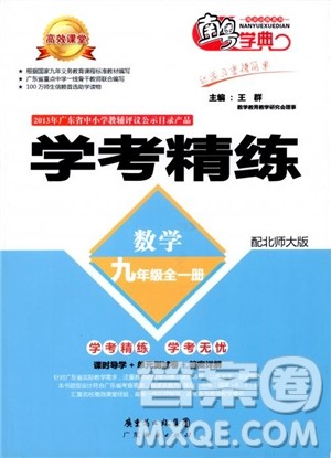 2018年秋南粤学典学考精练数学九年级全一册参考答案