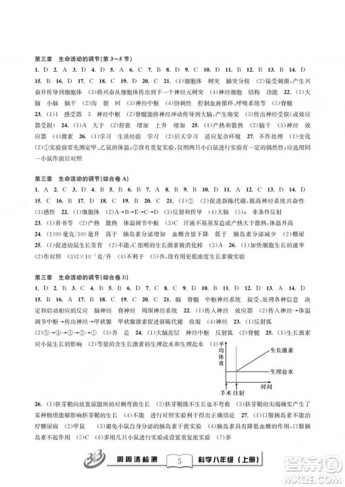 9787545424157BFB周周清检测八年级上册2018秋科学浙教版答案 9787545424157BFB周周清检测八年级上册2018秋科学浙教版答案