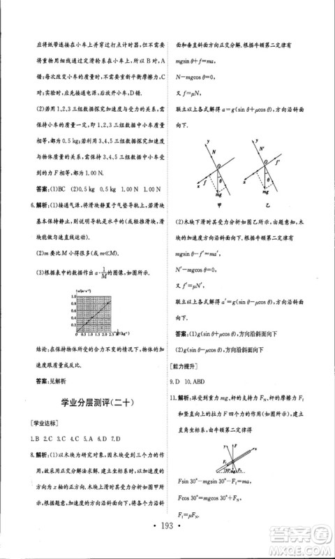 人教版新编高中同步作业2018年物理必修1参考答案