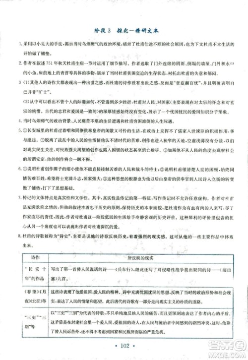 人教版2018年新编高中同步作业语文选修中外传记作品选读答案 人教版2018年新编高中同步作业语文选修中外传记作品选读答案