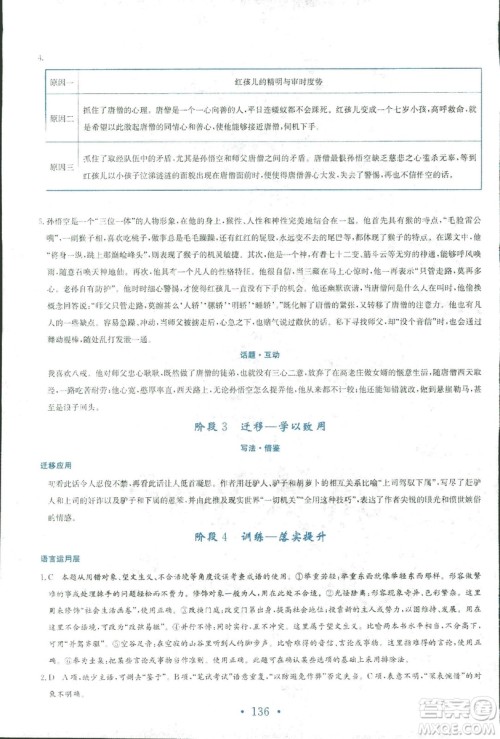 2018新编高中同步作业人教版语文选修中国小说欣赏答案 2018新编高中同步作业人教版语文选修中国小说欣赏答案